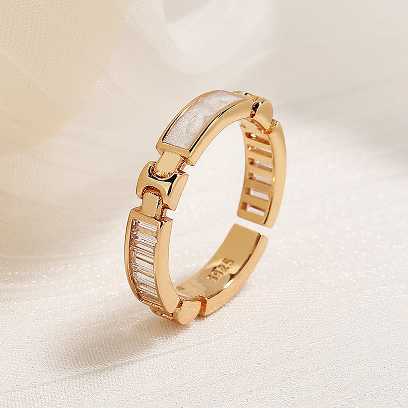 Champagne Gold Ring - Luxury Bone Design Statement Ring