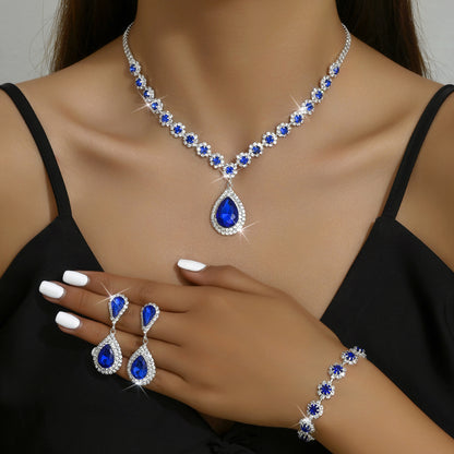 Three-Piece Bridal Jewelry Set | Necklace, Earrings & Bracelet
