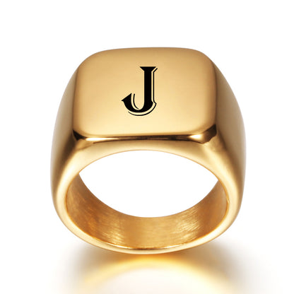 Gold Tone Signet Ring