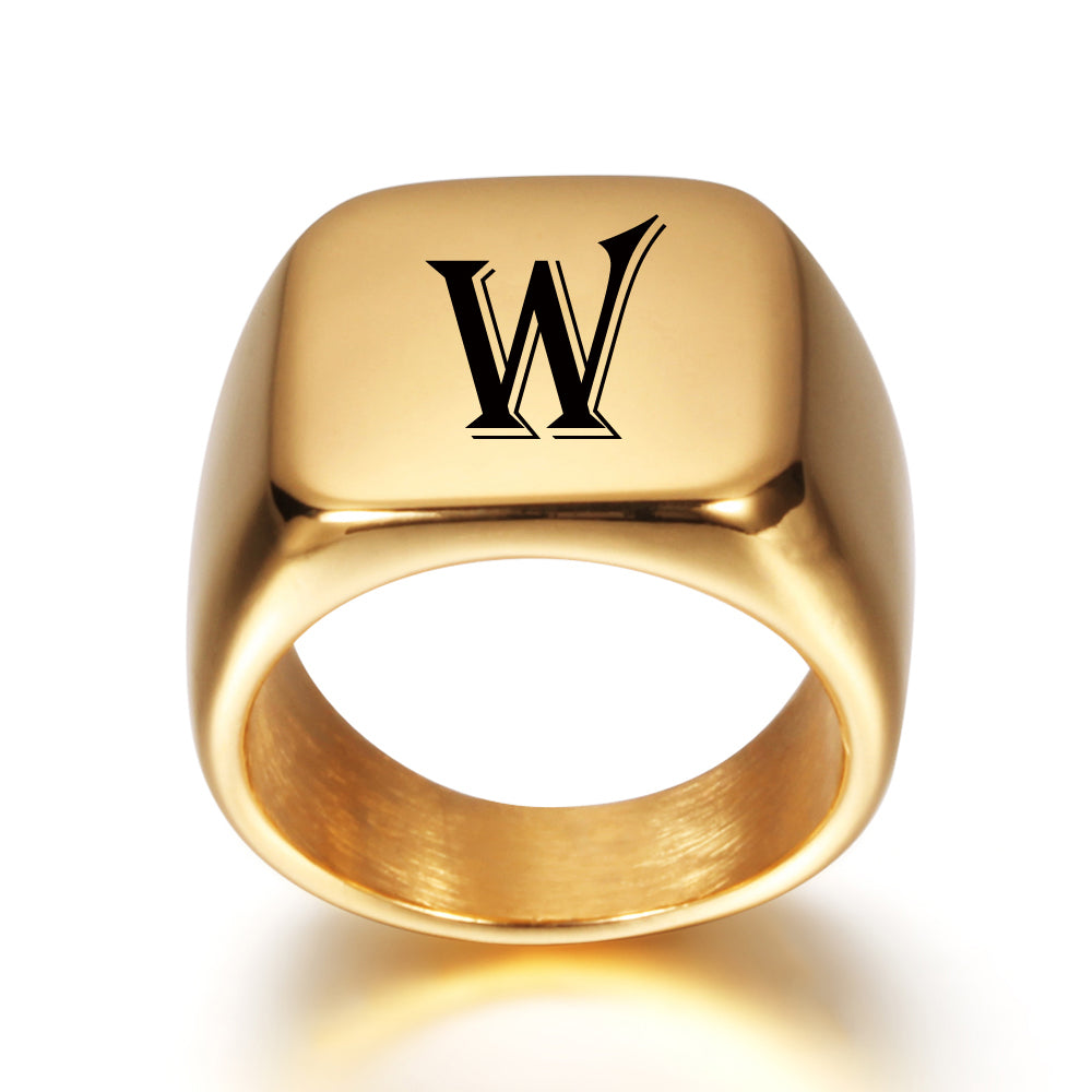 Gold Tone Signet Ring