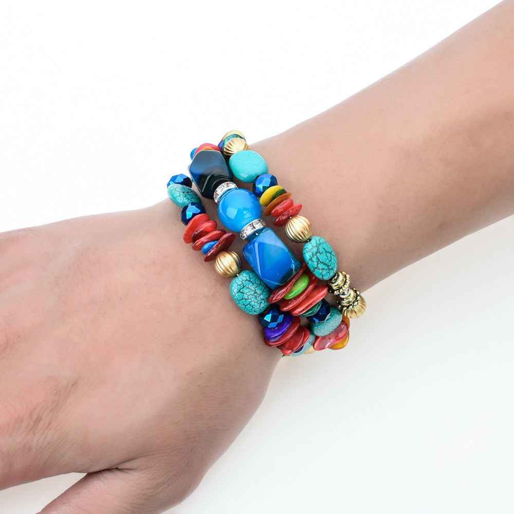 Colorful Natural Stone Turquoise Beaded Bracelet