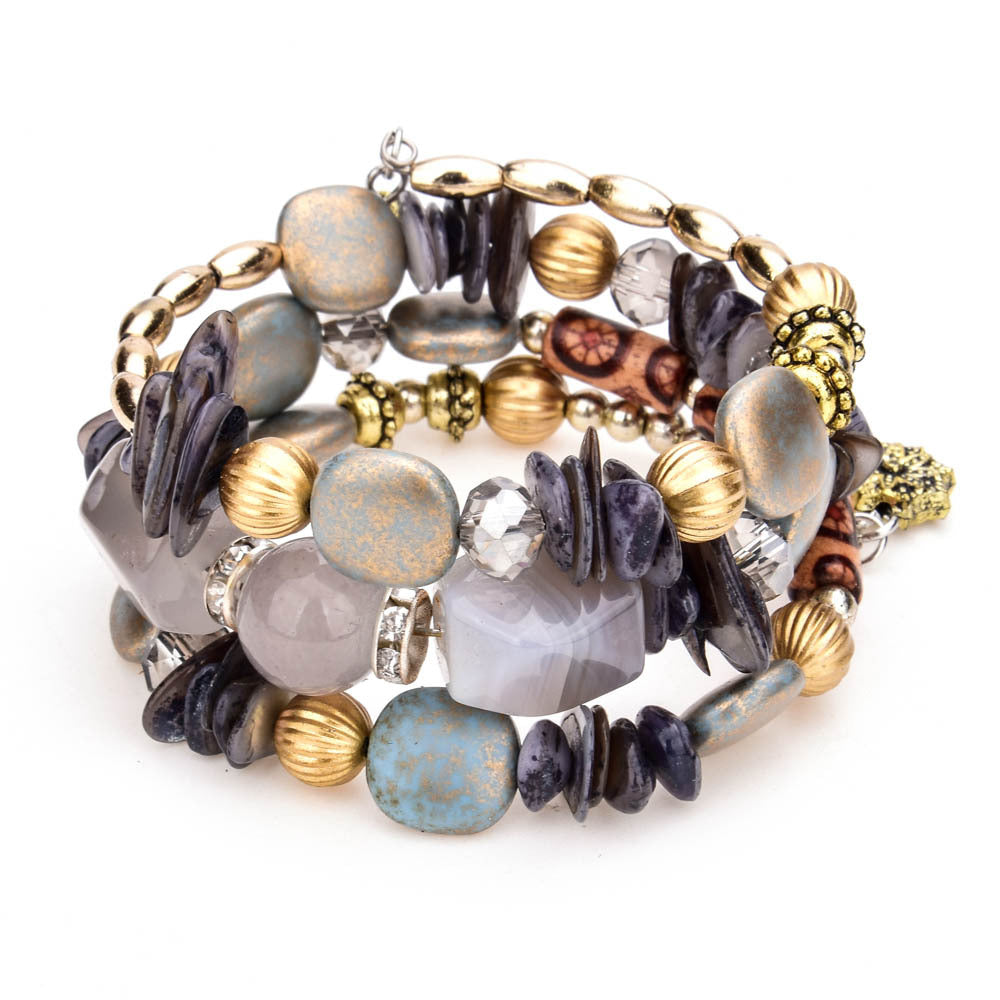 Colorful Natural Stone Turquoise Beaded Bracelet