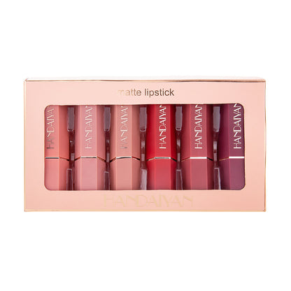 6-Piece Matte Lipstick Gift Box Set – Non-Stick Long-Lasting Lip Color Collection