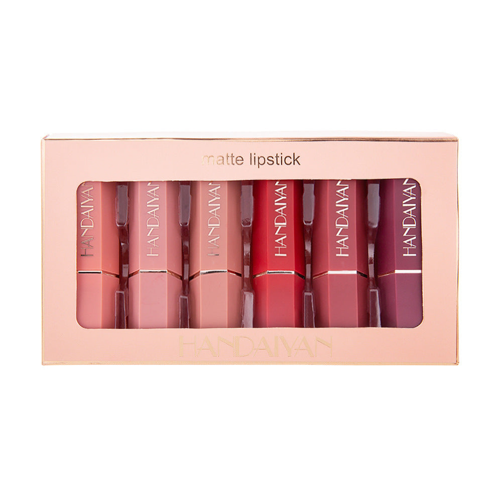 6-Piece Matte Lipstick Gift Box Set – Non-Stick Long-Lasting Lip Color Collection