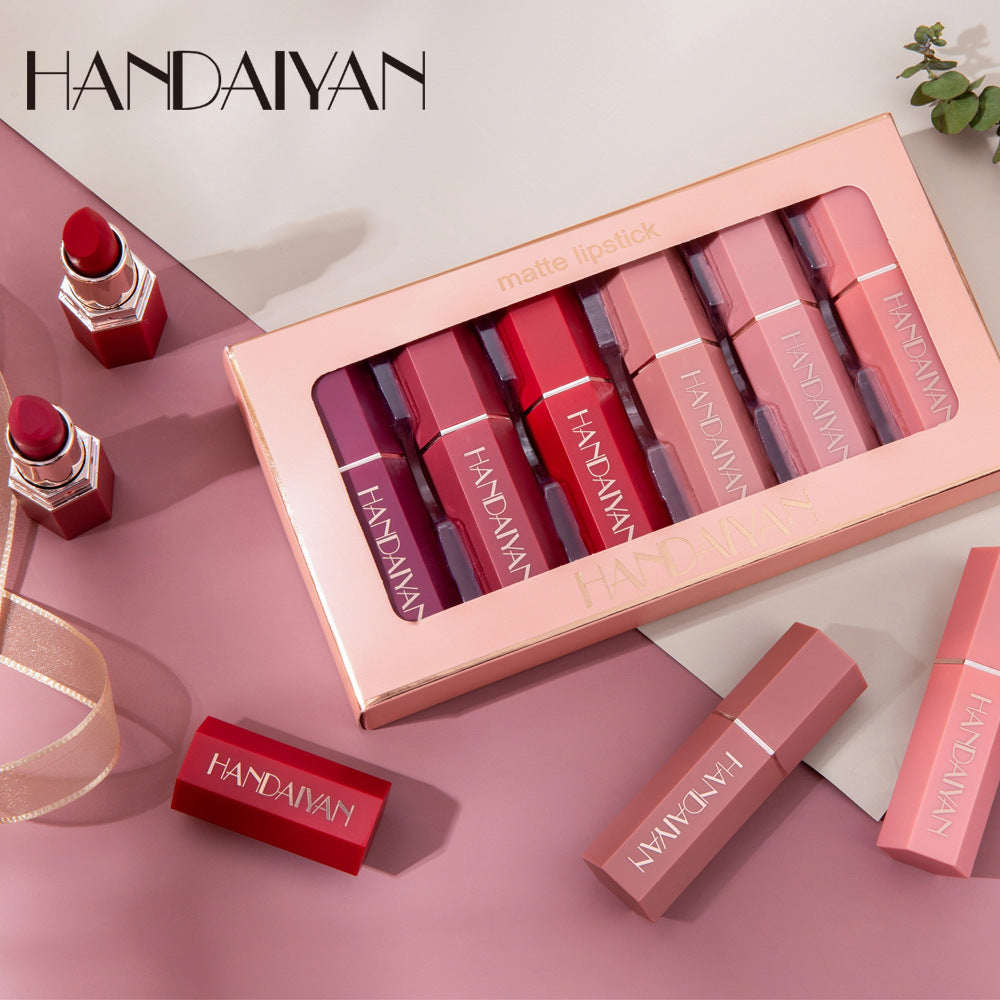6-Piece Matte Lipstick Gift Box Set – Non-Stick Long-Lasting Lip Color Collection
