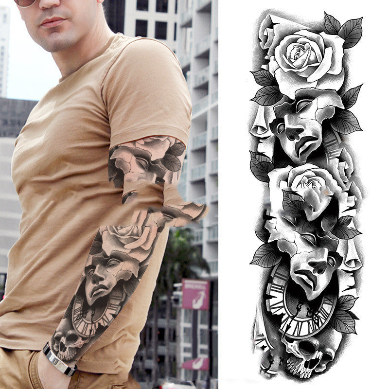 Full Arm Waterproof Tattoo Stickers New Big Picture Men's Arm Tattoo