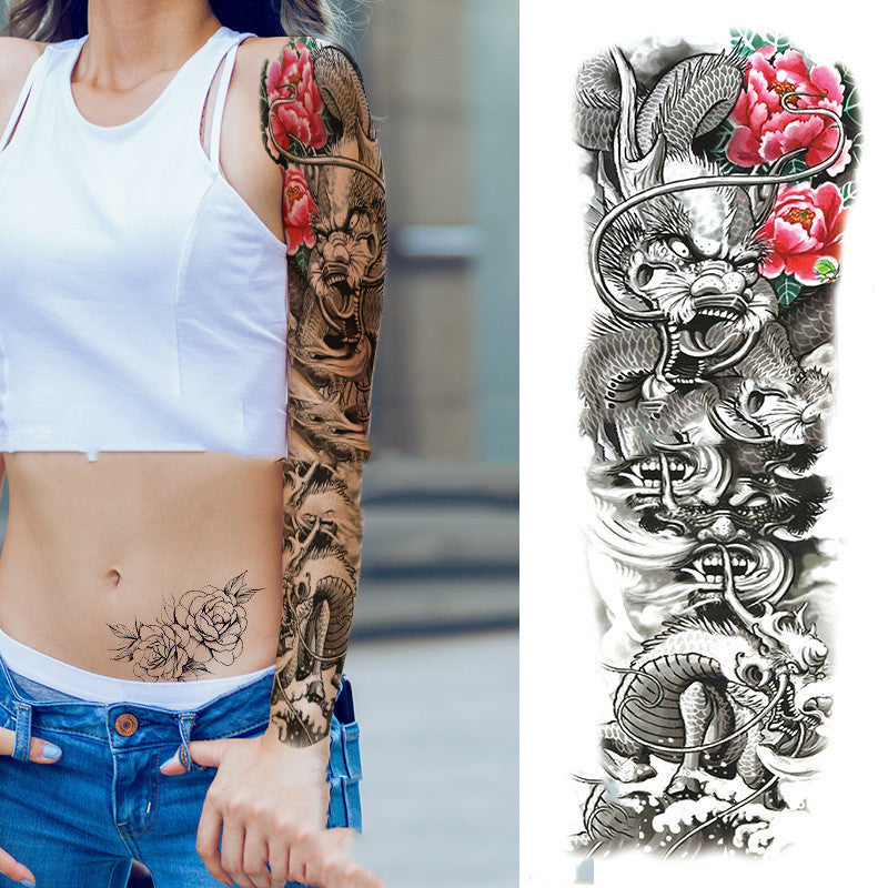Full Arm Waterproof Tattoo Stickers New Big Picture Men's Arm Tattoo