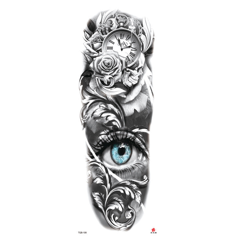 Full Arm Waterproof Tattoo Stickers New Big Picture Men's Arm Tattoo