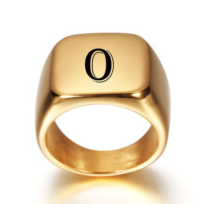 Gold Tone Signet Ring
