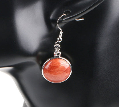 Natural stone crystal earrings