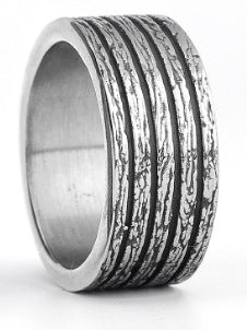 Titanium Steel Textured Unisex Ring
