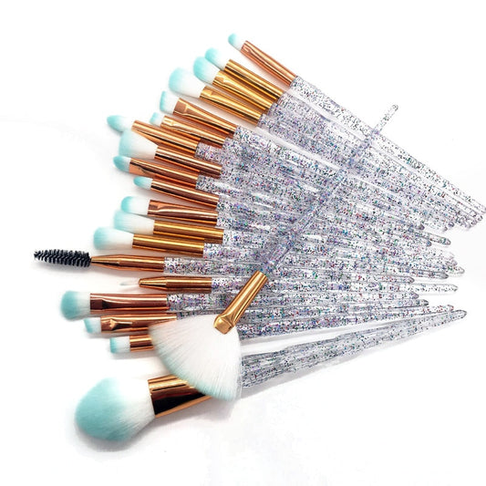 20-Piece Makeup Brush Set with Synthetic Bristles