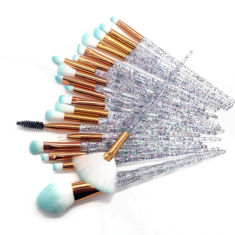 20-Piece Makeup Brush Set with Synthetic Bristles