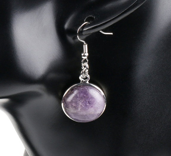 Natural stone crystal earrings