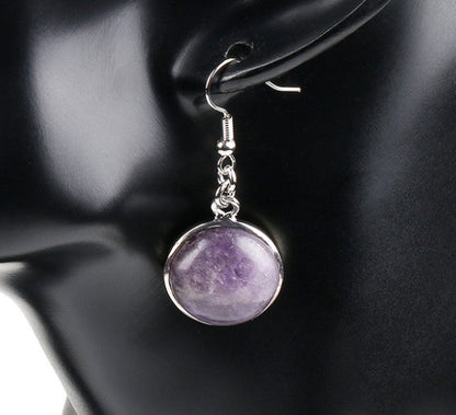 Natural stone crystal earrings