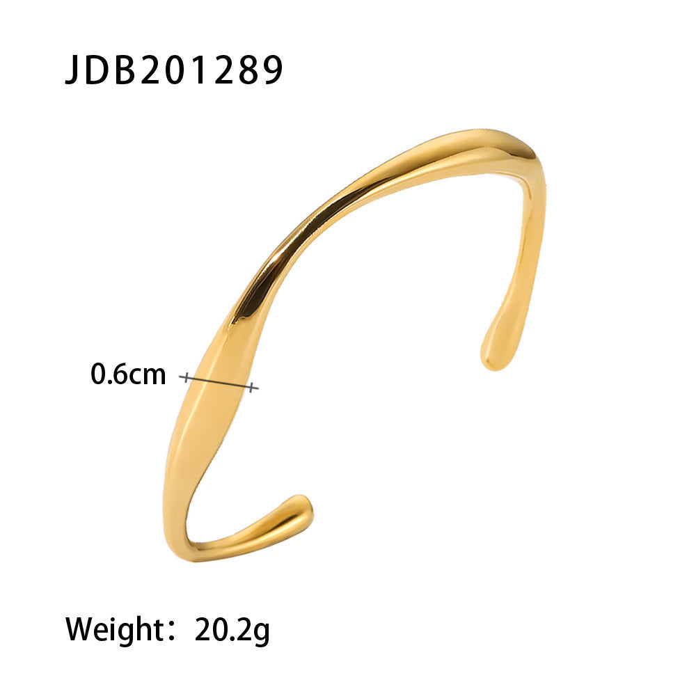 Fashionable And Versatile Gold-plated Stainless Steel Bracelets With Zirconia