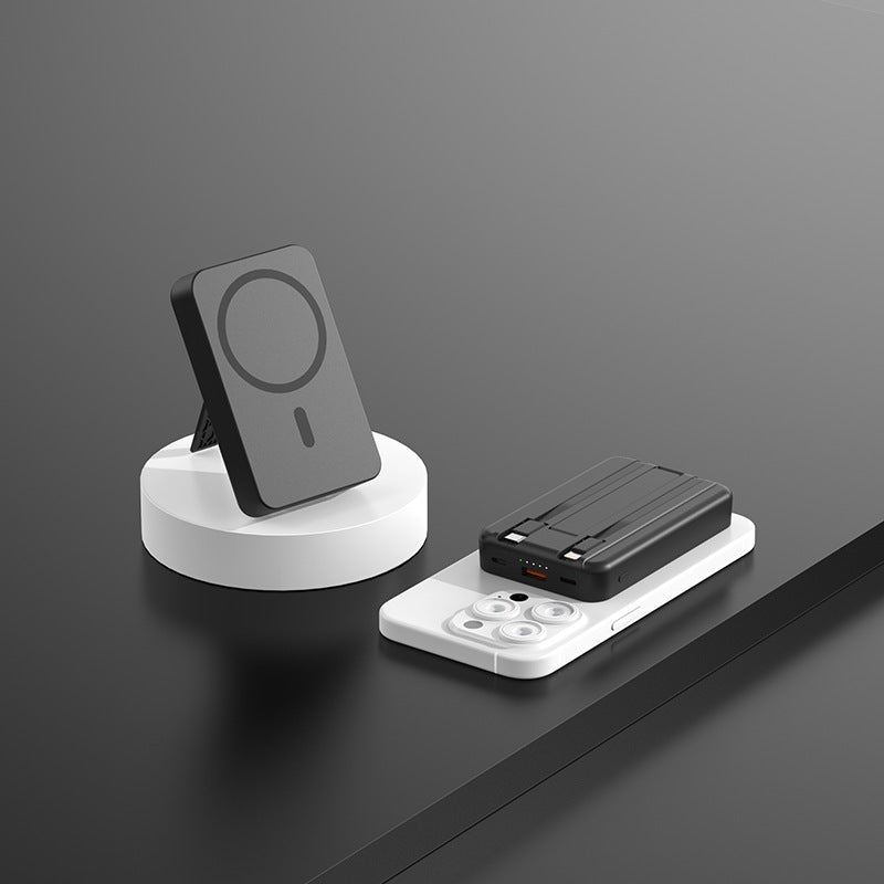 Power Bank Two-way Super Fast Charge Magnetic Portable Wireless Power Bank With Line