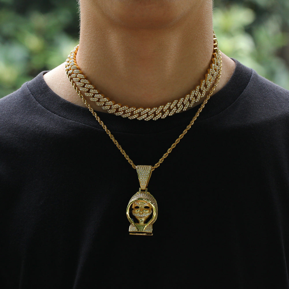 Gold-plated Full Diamond Alloy Hip-hop Bracelet