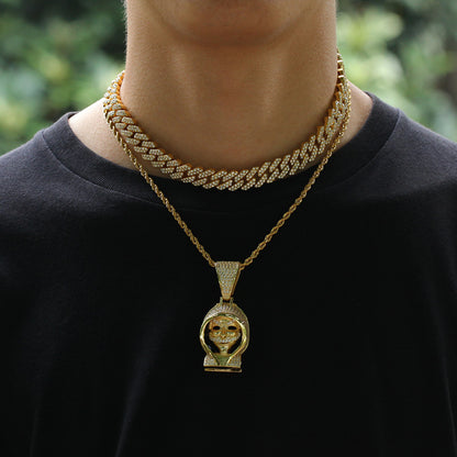 Gold-plated Full Diamond Alloy Hip-hop Bracelet