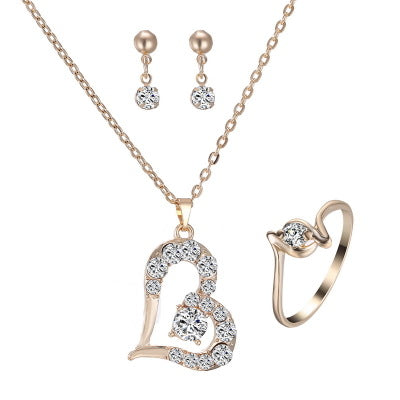 Heart Rhinestone Jewelry Set