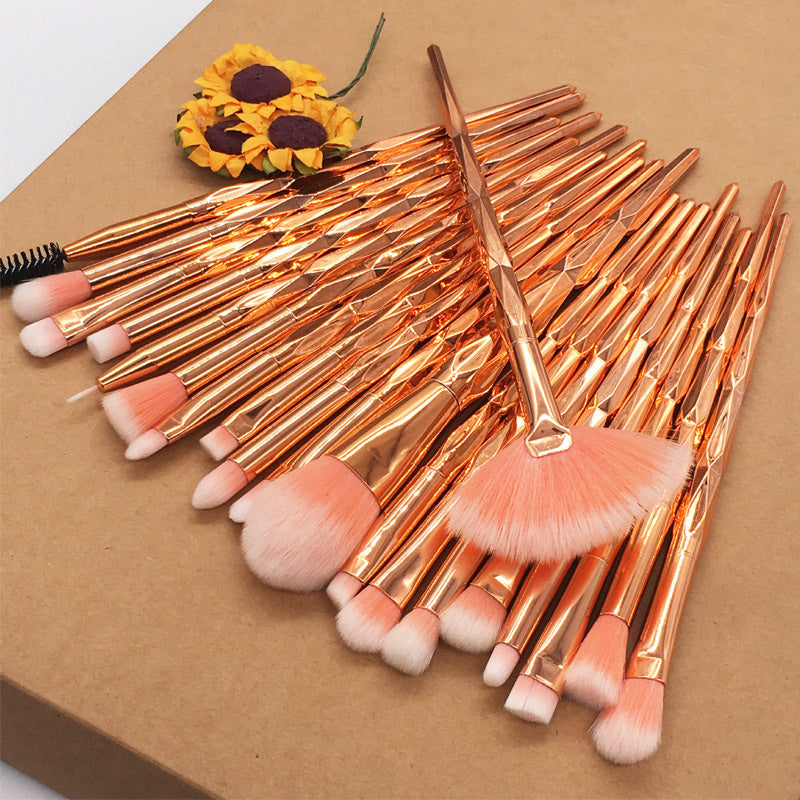 20-Piece Makeup Brush Set with Synthetic Bristles