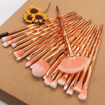 20-Piece Makeup Brush Set with Synthetic Bristles