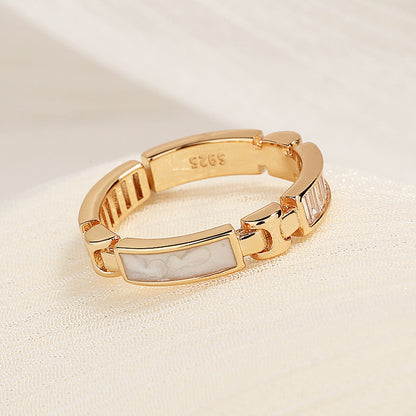 Champagne Gold Ring - Luxury Bone Design Statement Ring