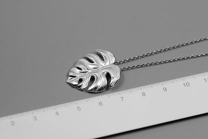 Tropical Palm Leaves Leaf Pendant Necklace