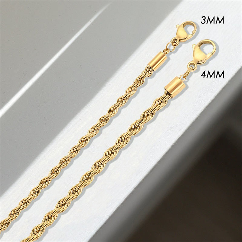 Gold-Plated Twist Chain Bracelet | European & American Style