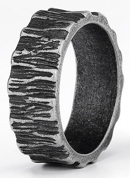 Titanium Steel Textured Unisex Ring
