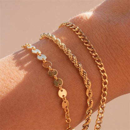Gold-Plated Twist Chain Bracelet | European & American Style