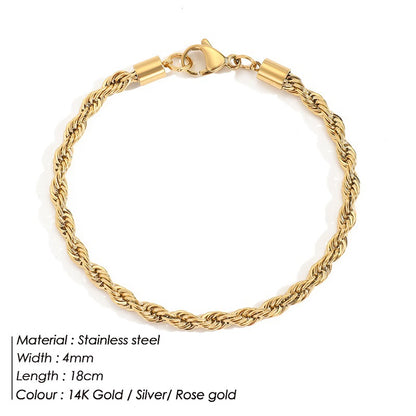 Gold-Plated Twist Chain Bracelet | European & American Style