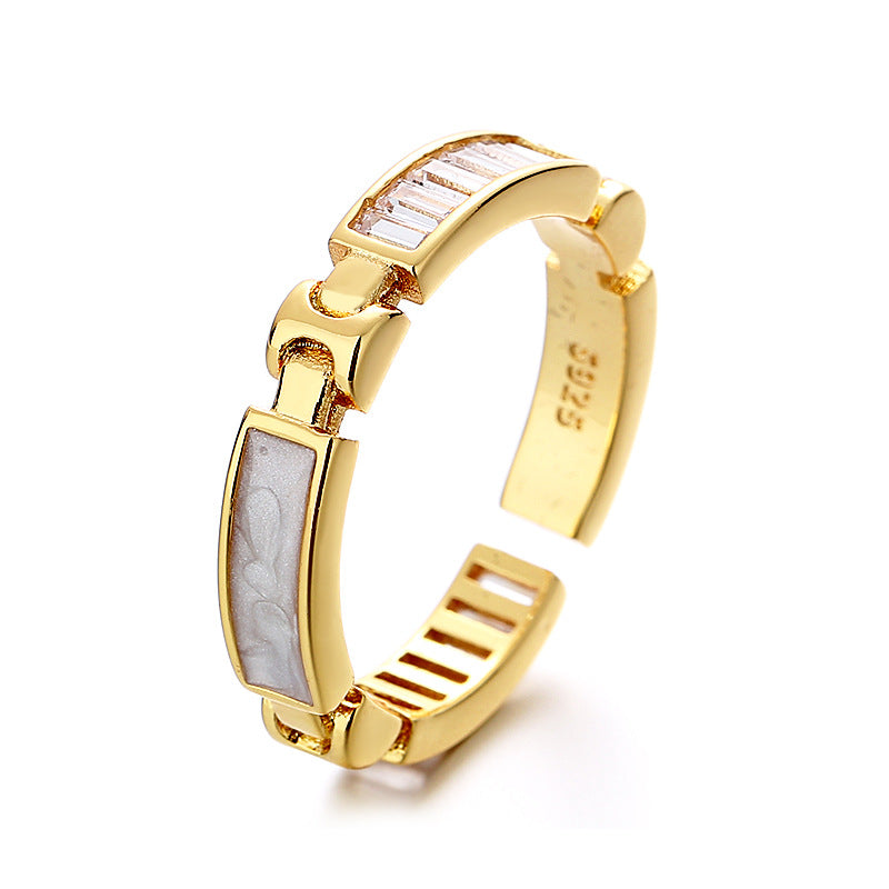 Champagne Gold Ring - Luxury Bone Design Statement Ring