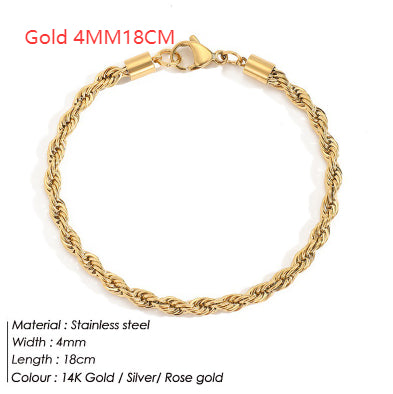 Gold-Plated Twist Chain Bracelet | European & American Style