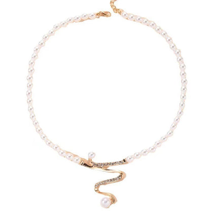 Fashion Personality Deep V Clavicle Pearl Pendant Suit