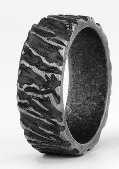 Titanium Steel Textured Unisex Ring