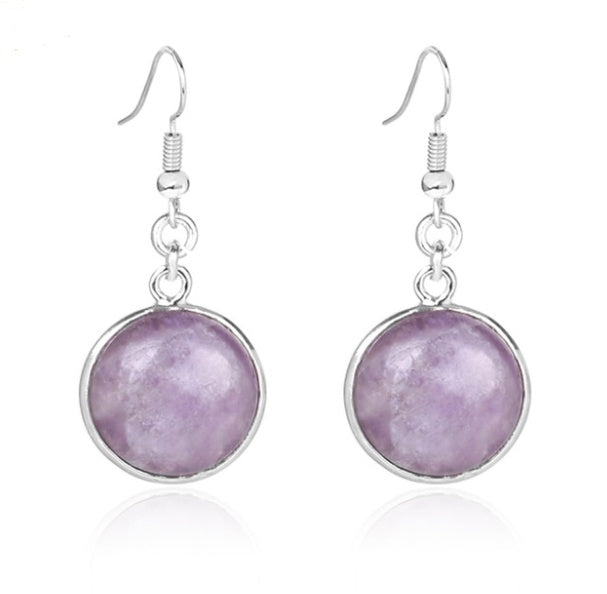 Natural stone crystal earrings