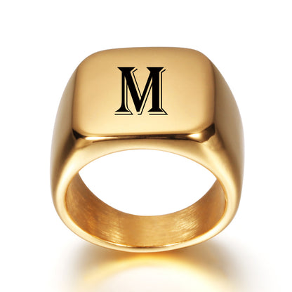 Gold Tone Signet Ring