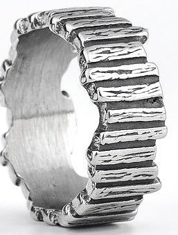 Titanium Steel Textured Unisex Ring