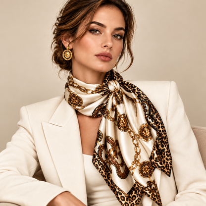 Scarf Fashion Leopard Print  Silk Scarf
