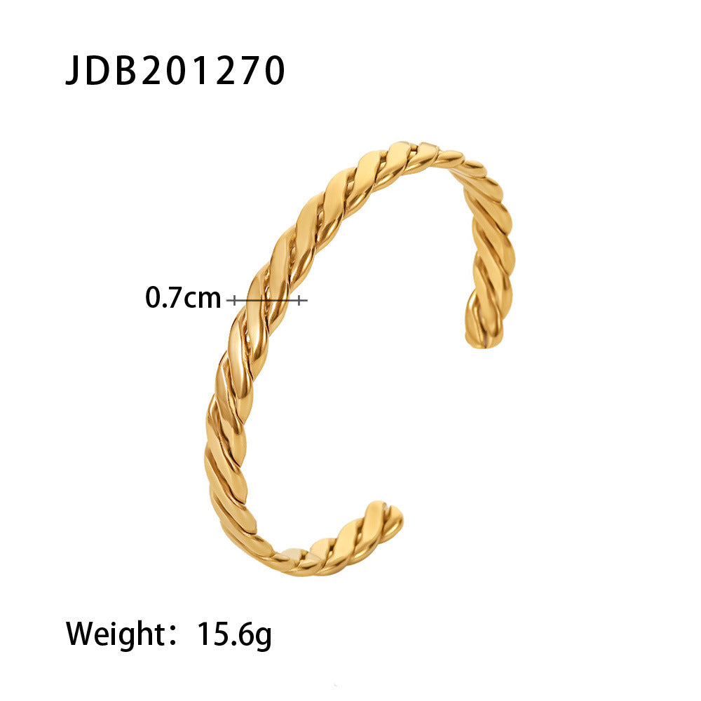 Fashionable And Versatile Gold-plated Stainless Steel Bracelets With Zirconia