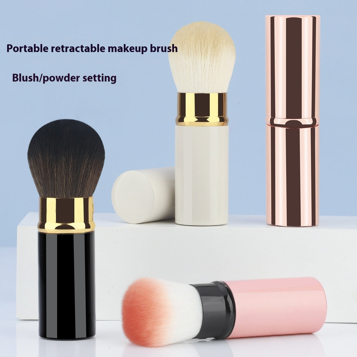 Mini-portable Retractable Cosmetic Brush Soft Wool Thickened Aluminum Tube Beauty Tools