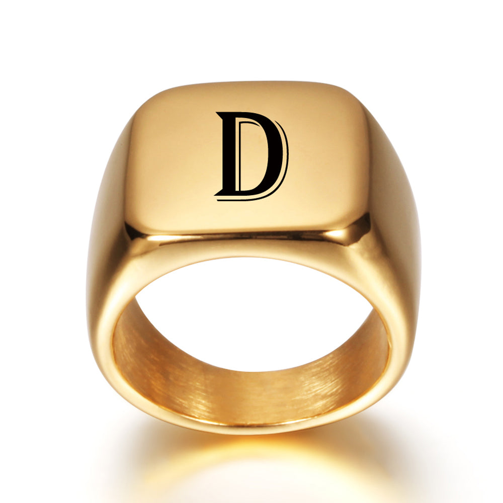 Gold Tone Signet Ring