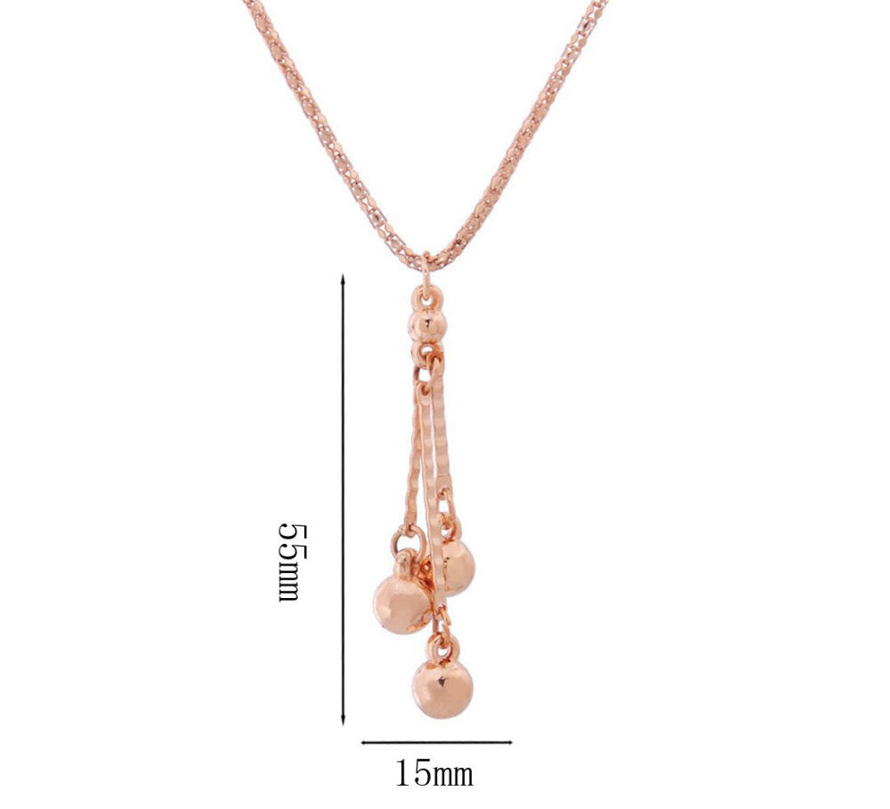 Gold Earrings & Necklace Jewelry Set – Korean Style Love Pendant