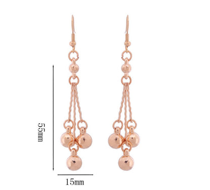 Gold Earrings & Necklace Jewelry Set – Korean Style Love Pendant