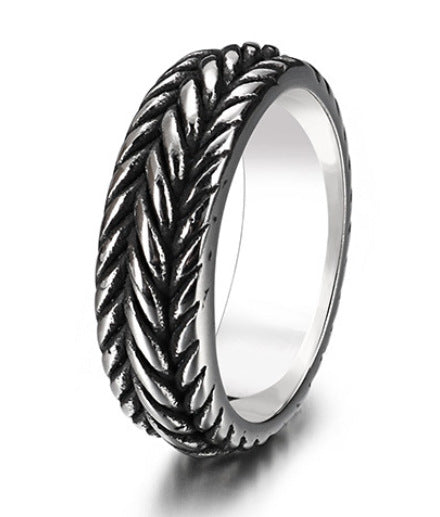 Titanium Steel Textured Unisex Ring
