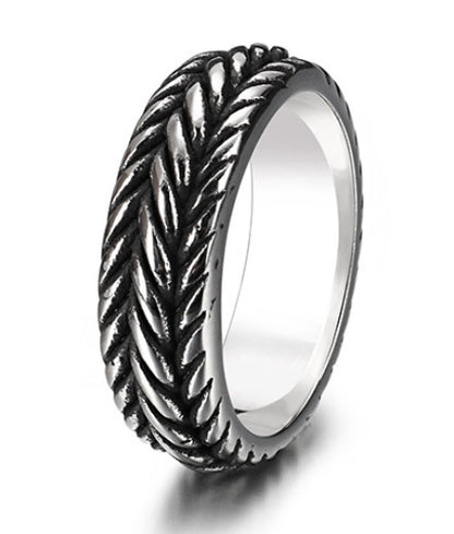 Titanium Steel Textured Unisex Ring
