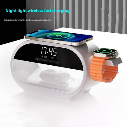 3-in-1 Night Lamp with Alarm Clock & Wireless Charger