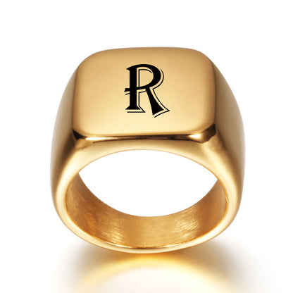Gold Tone Signet Ring