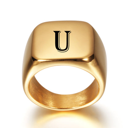Gold Tone Signet Ring